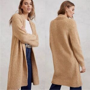 Anthropologie Lilla Textured Cardigan Small Tan